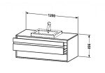 DURAVIT - Ketho Umyvadlová skříňka 50x120x55 cm, 2 zásuvka, lesklá bílá KT675602222