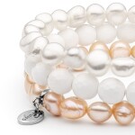Souprava tří náramků Paige - sladkovodní perla, mother of pearl, ocel, Barevná/více barev 19 cm (S)