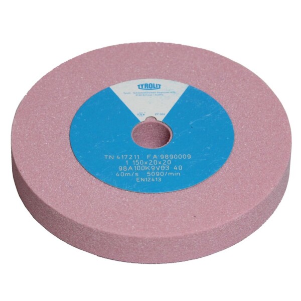 Brusný kotouč na stolní brusku, 150x20mm, otvor 20mm, P100, 98A100K9V03, Tyrolit