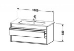DURAVIT - Ketho Umyvadlová skříňka 48x100x48 cm, 2 zásuvky, lesklá bílá KT643002222