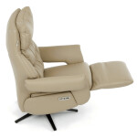 Relaxační křeslo, elektrické zabudované ovládání, krémová, kůže,TV-B3980 CRM3
