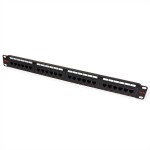 Intellinet 24-Port Cat6a Patchpanel geschirmt 1HE Kabeleinführung 90° abgewinkelt schwarz 24 portů patch panel 483 mm (1