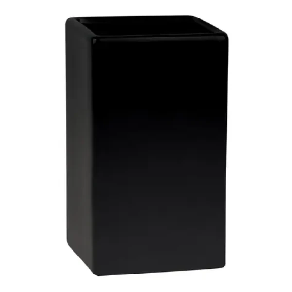 Spirella QUADRO kelímek na kartáčky matně černý / keramika (7610583204813)