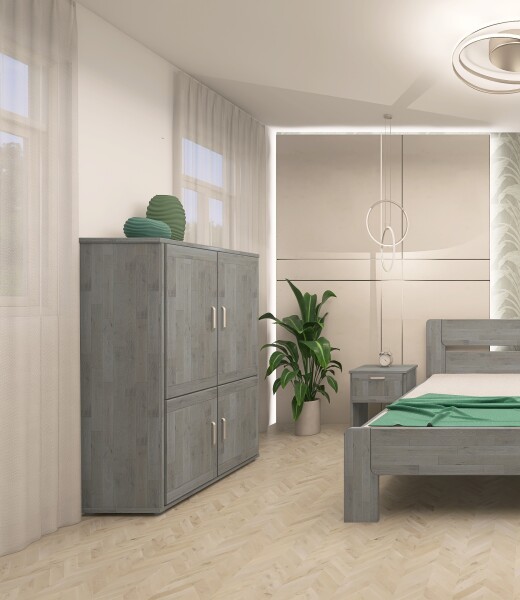 HP-Nábytek Skříň Beta 2D Praktik BUK ROZMĚR: (š/v/h) 95 x 135 x 55 cm pološatní