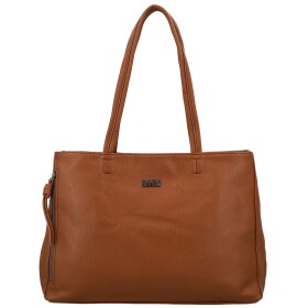 Módní dámská koženková kabelka na rameno Coveri Temari, hnědá