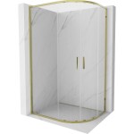 MEXEN - Exo čtvrtkruhový posuvný sprchový kout 100 x 80, transparent, zlato 8132-100-080-50-00