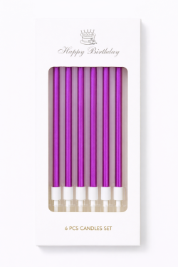 Dortové svíčky ELEGANT fialová 6ks