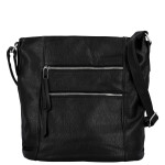Trendy dámská koženková crossbody kabelka Truda, černá