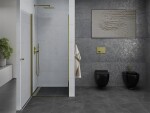 MEXEN - Pretoria sprchové dveře křídlové 70, transparent, zlatý se stěnovým profilem 852-070-000-50-00