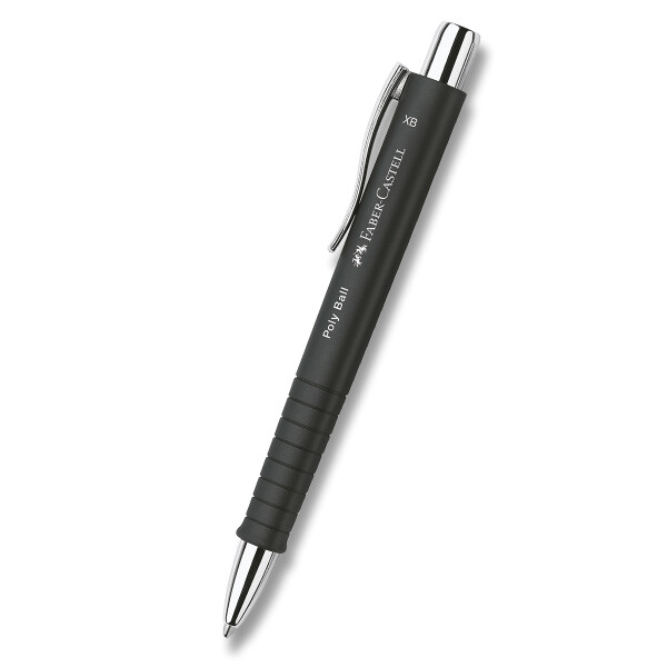 Kuličkové pero Faber-Castell Poly Ball Silver, XB - černá