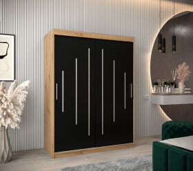Šatní skříň Abi Y0 Barva korpusu: Dub artisan, Rozměry: 150 cm, Dveře: Černá