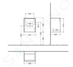 VILLEROY & BOCH - Subway 3.0 Umyvadlová skříňka, 351x429x309 mm, 1 dvířka, grafitová C58300VR