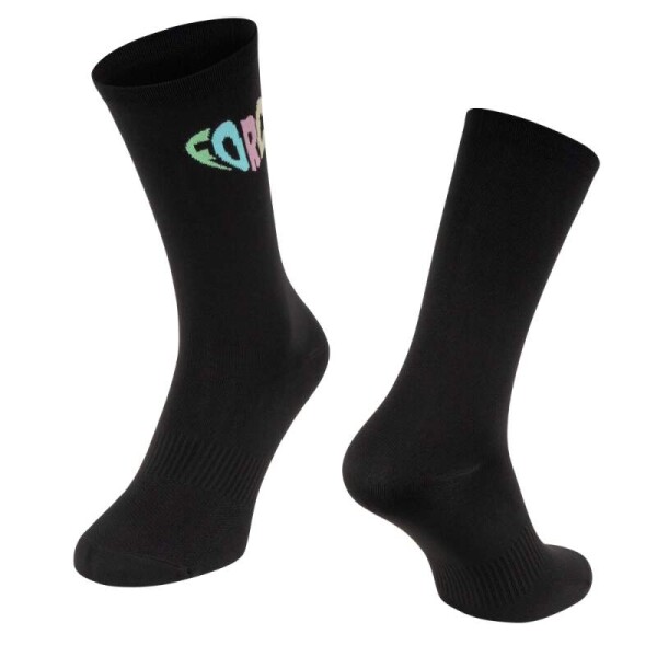 Ponožky FORCE IN HEART dlouhé, černé (Barva černá, velikost L/XL)
