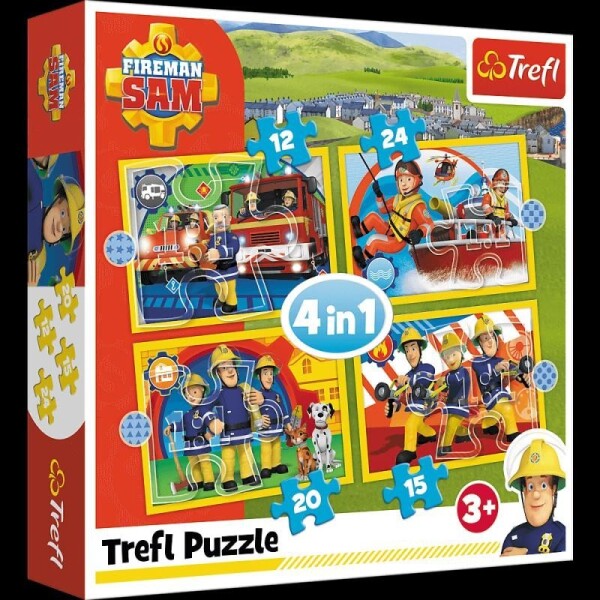 Trefl Puzzle Požárník Sam - Rádi pomůžeme 4v1 (12,15,20,24 dílků)