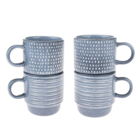 Sada 4 ks keramických hrnků SKY BLUE, 290 ml
