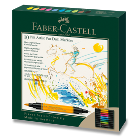 Popisovač Faber-Castell Pitt Artist Pen Dual Marker sada 10 ks