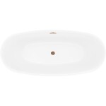 MEXEN/S - Luvo Slim volně stojící vana 170 x 75, bílá, sifon a přepad růžové zlato 52801707500-60