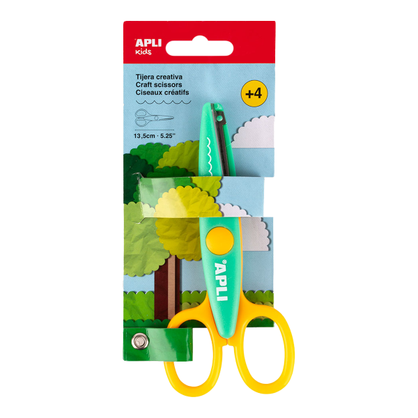 APLI kreativní nůžky - vlnky, 13,5 cm, kulatá špička, symetrické