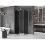 MEXEN/S - Velar L sprchový kout, posuvné dveře 110 x 75, grafit, chrom 871-110-075-43-01