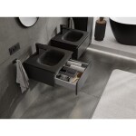 MEXEN/S - Orio koupelnová skříňka 50 cm s umyvadlem Vela, 1 šuplík, černá mat 91A10-05023-1-BF71-W23M71