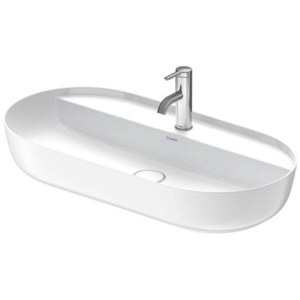 DURAVIT - Luv Umyvadlo na desku, 80x40 cm, bez přepadu, s otvorem pro baterii, WonderGliss, bílá/matná bílá 03808026001