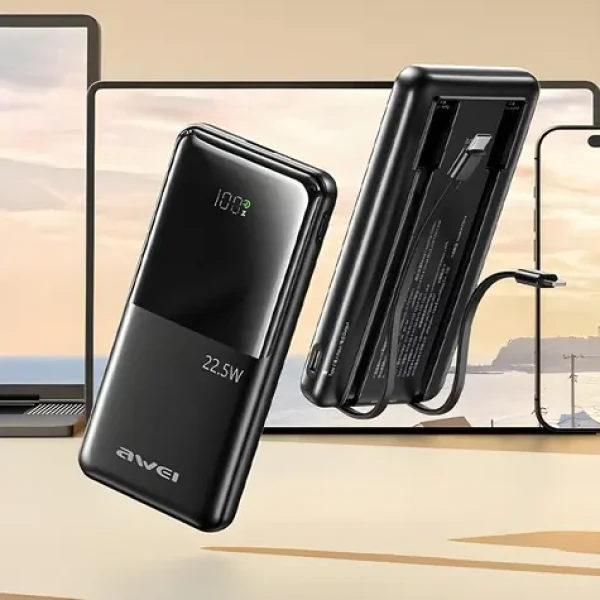 Awei P76K černá / Powerbanka / 10000mAh / 22,5W / LED displej (P76K)