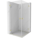 MEXEN/S - Lunar-B Duo sprchový kout dveře křídlové 90 x 90, transparent, zlato kartáčovaná 832-090L-090P-55-00