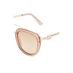 GUESS brýle Round Top-Bar Sunglasses Růžovozlatá