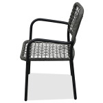 Balkónový set 1+2, stůl 60x60, židle umělý ratan barva antracit, kov antracit