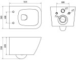 MEXEN - Madox Závěsná WC mísa Rimless včetně sedátka s slow, Duroplast, světle šedá mat 30154061