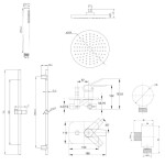 Kielle - Harmonia Sprchový set s baterií pod omítku, pro 2 spotřebiče, s příslušenstvím EcoSpare a tělesem, chrom 20623SP60