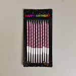 Cake star Dortové svíčky spirálové růžové 10ks