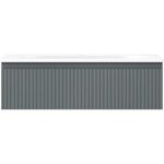 MEXEN/S - Rivel koupelnová skříňka 80 cm s umyvadlem Vela, 1 šuplík, reliéf , grafit mat/bílá mat 91A20-08023-1-BF66-W23M01