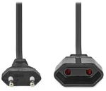 NEDIS napájecí kabel Euro zástrčka - Euro zásuvka černý / Napájecí kabel / přímý-přímý / dvoulinka / 2m (CEGL11085BK20)