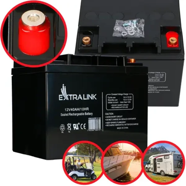 Extralink AGM 12V 40Ah / Olověný akumulátor / bezúdržbový / VRLA (EX.9779)