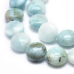 Přírodní larimar - placička - 10 x 5 mm - 1 ks