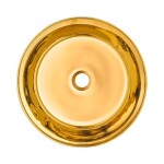 INVENA - Umyvadlo na desku KOS TREND 42 cm, kruhové černá zlatá lesk CE-38-027-C