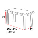 Stůl Modena 2XL Barva desky: Bílá, Barva podstavy: Dub Sonoma