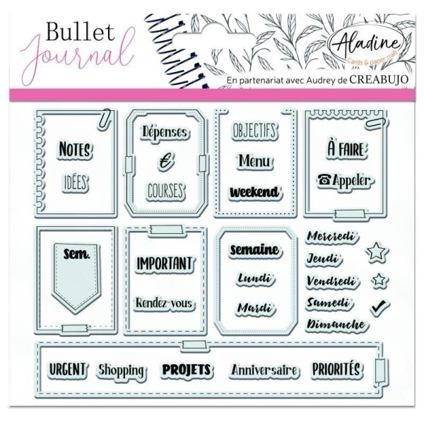 Razítka Stampo Bullet Journal - Rámečky, organizace týdne