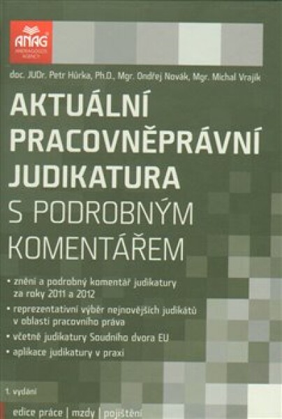 Aktuální pracovněprávní judikatura s podrobným komentářem - Petr Hůrka, Ondřej Novák, Michal Vrajík