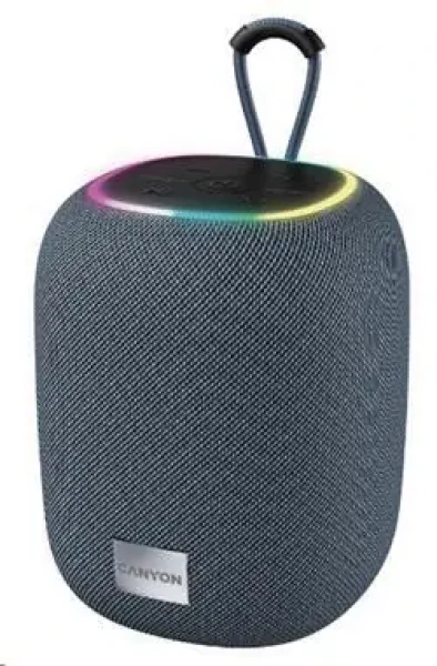 Canyon BSP-8 šedá / Bezdrátový reproduktor / BT 5.2 / RGB / 10W / USB-C / USB-A / microSD / AUX (CNE-CBTSP8G)