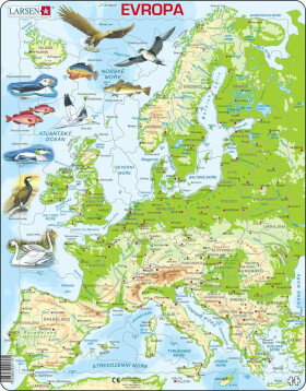 Puzzle MAXI Mapa Evropy geografická/87 dílků