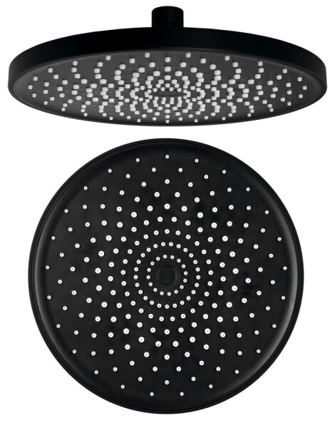 SAPHO - Hlavová sprcha, průměr 220, silikon trysky, ABS/černá mat SK852B