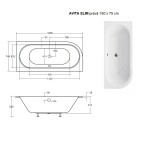 HOPA - Asymetrická vana AVITA SLIM - Nožičky k vaně - Bez nožiček, Rozměr vany - 150 × 75 cm, Způsob provedení - Pravé VANAVIT150SLIMP