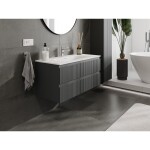 MEXEN/S - Rivel koupelnová skříňka 100 cm s umyvadlem Vela, 2 zásuvky, reliéf , grafit mat/bílá mat - 91A20-10047-2-BFF66-W23M0 91A20-10047-2-BFF66-W23M01