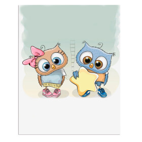 Antistresové omalovánky TSvetnoy TSvetnoy, LC017e, Diamond painting - diamantové malování, 20 x 30 cm, Sovy a hvězda