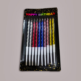 Cake star Dortové svíčky spirálové barevné 10ks