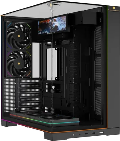 THERMALRIGHT A70 Black Vision ARGB / Full Tower / ATX / 2x USB-A + 1x USB-C / LCD displej / 5x 120mm ARGB / bez zdroje (A70 Black Vision ARGB FAN)