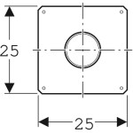 GEBERIT - Příslušenství Připojovací plech s ochranným víčkem, potažený PVC 388.124.28.1