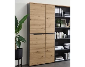 Univerzální skříň s policemi Memphis, 75 cm, dub artisan/grafit